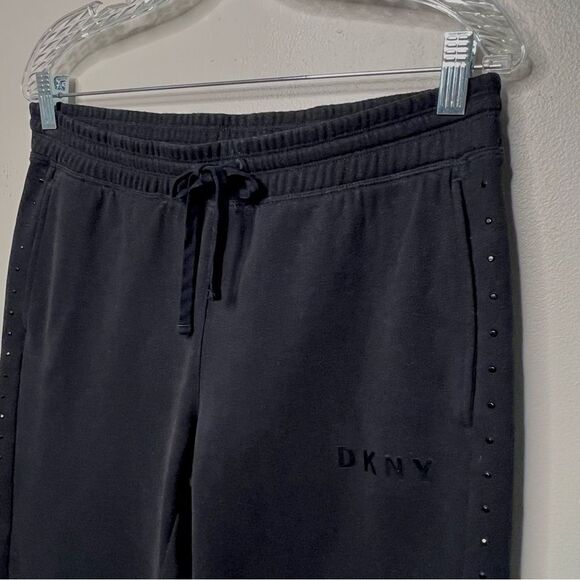 DKNY Sport Rhinestone Relaxed Black Pockets Drawstring Joggers Size XS - Picture 5 of 16